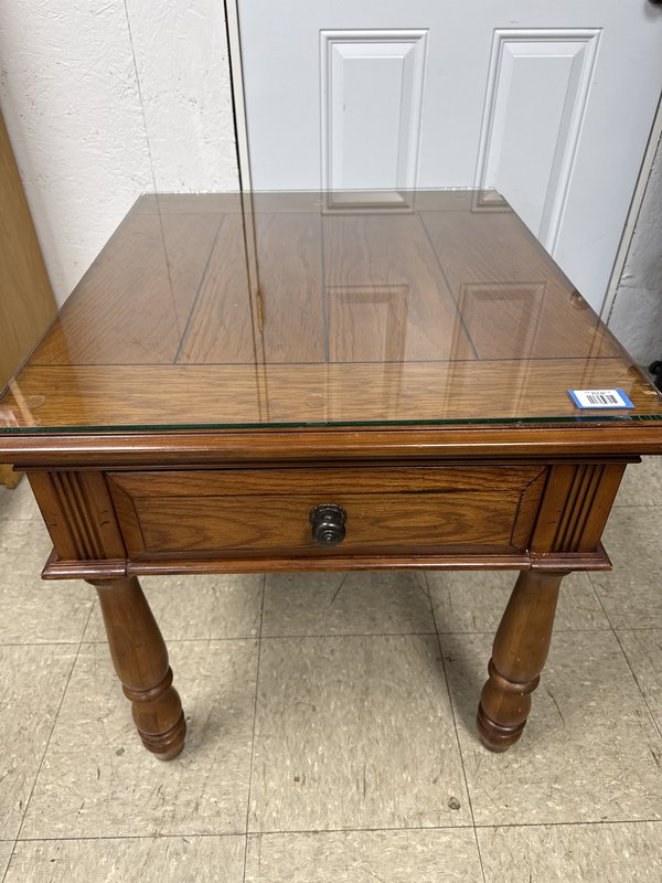 Side Table w/ Glass Top