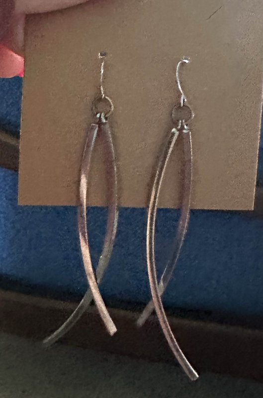 long silver earrings