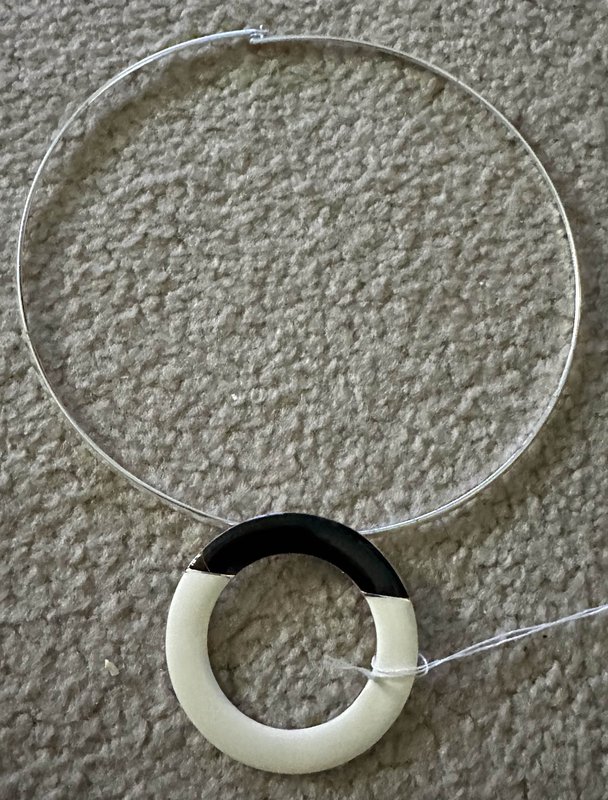 black and white circle necklace