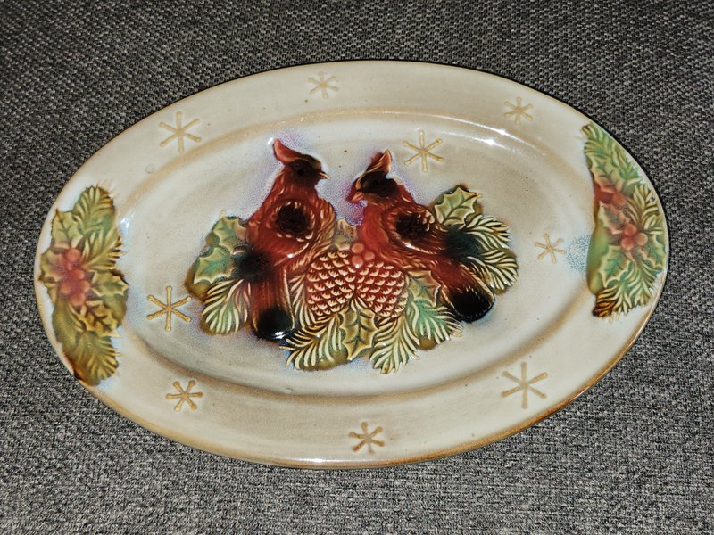 Oval Cardinal platter