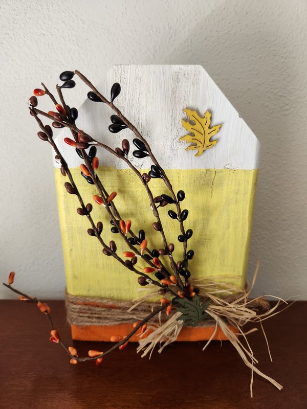 Wooden candy corn decor