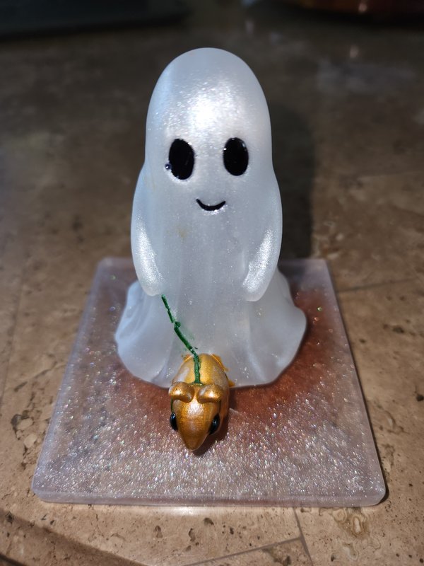 Ghost with pup, coaster set