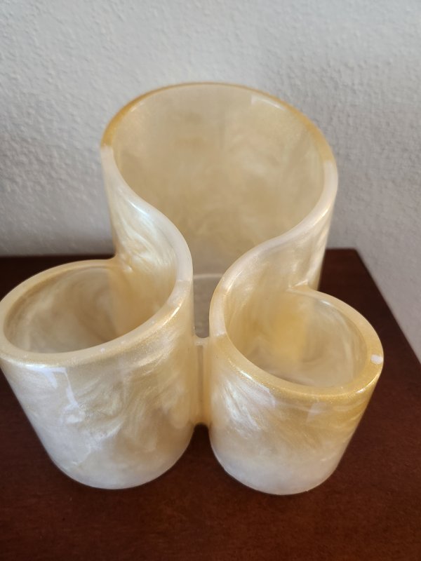 Resin organizer, light champagne