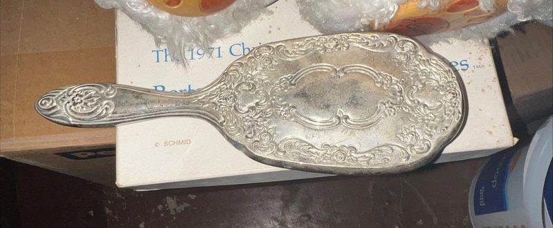Silver plated vanity brush