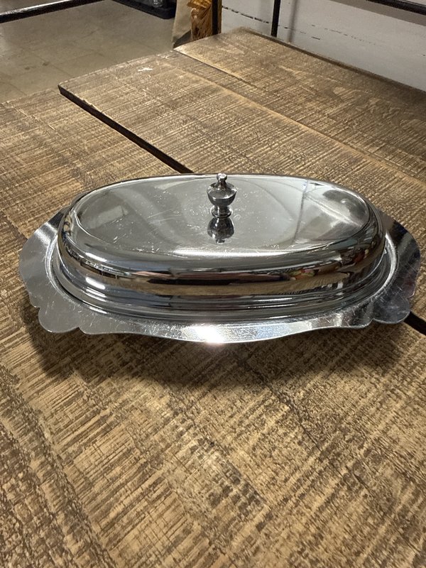 MCM Chrome Butter Dish