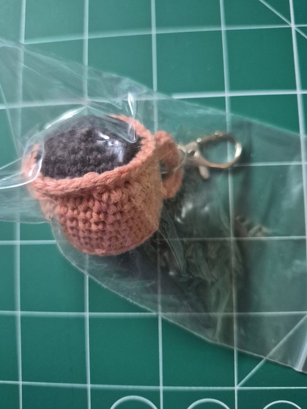 Crochet Coffee Cup Keychain