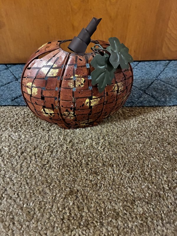 Metal Pumpkin with Candle