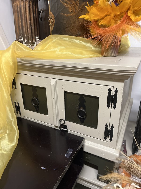 Distressed Cream end table