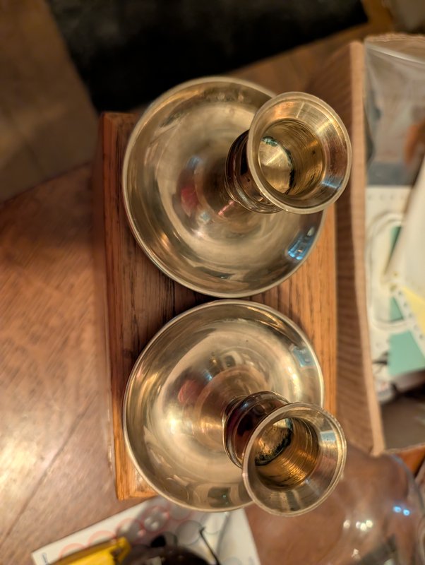 Pair of Brass Candle Stick Holders English