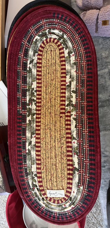 Holly/Red Christmas Table Runner