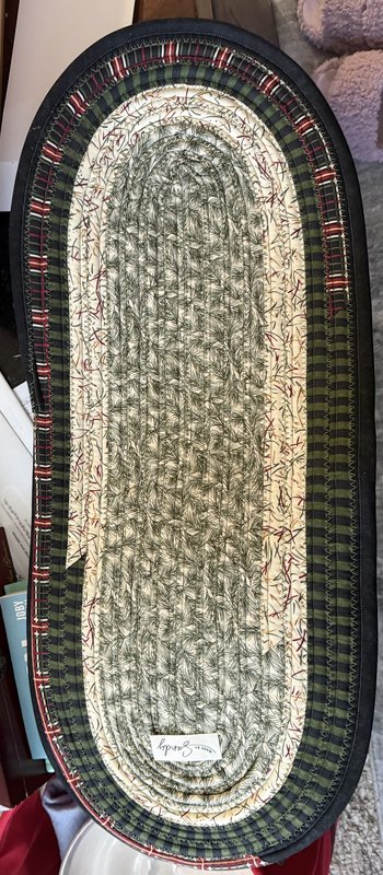 Green/White Christmas Table Runner