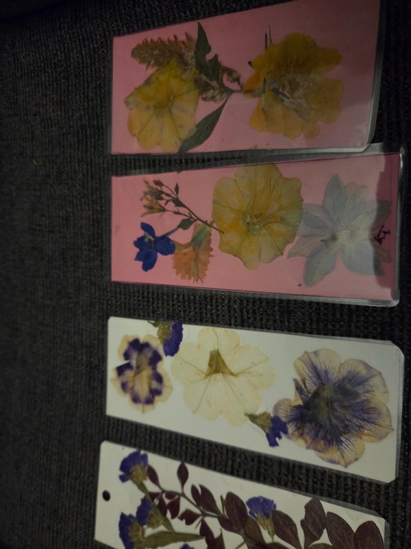 Handmade pressed flower bookmark