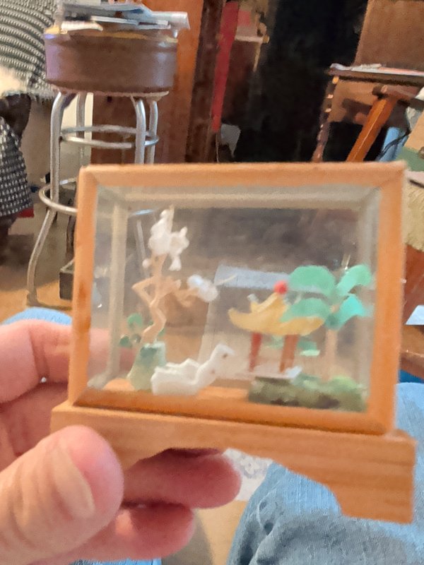 Chinese Cork Carved Mini Diorama