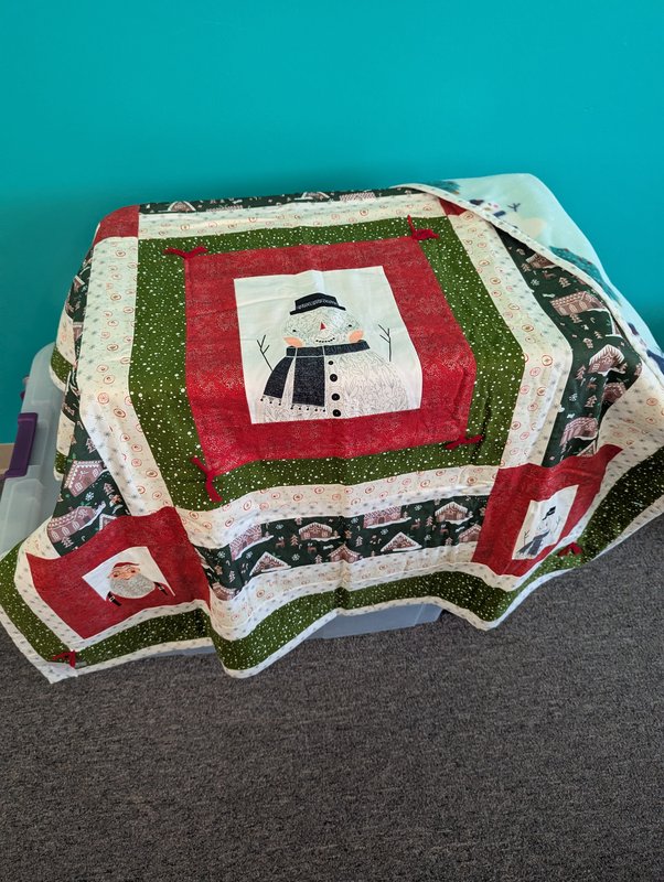 Christmas Patchwork Snowman & Santa Quilt 🎄