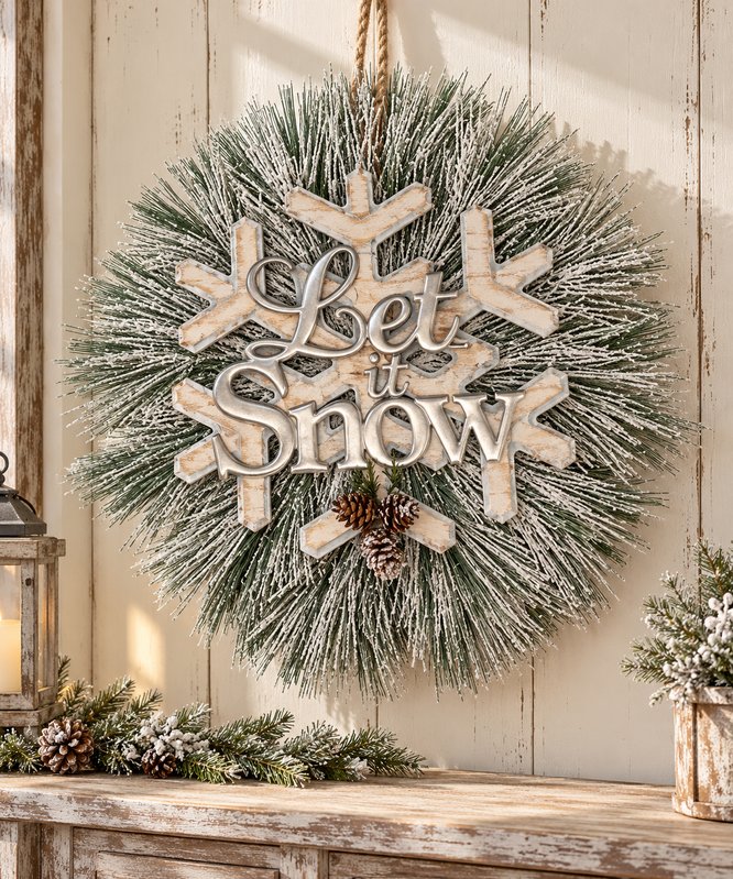 Let it Snow winter wall hanging