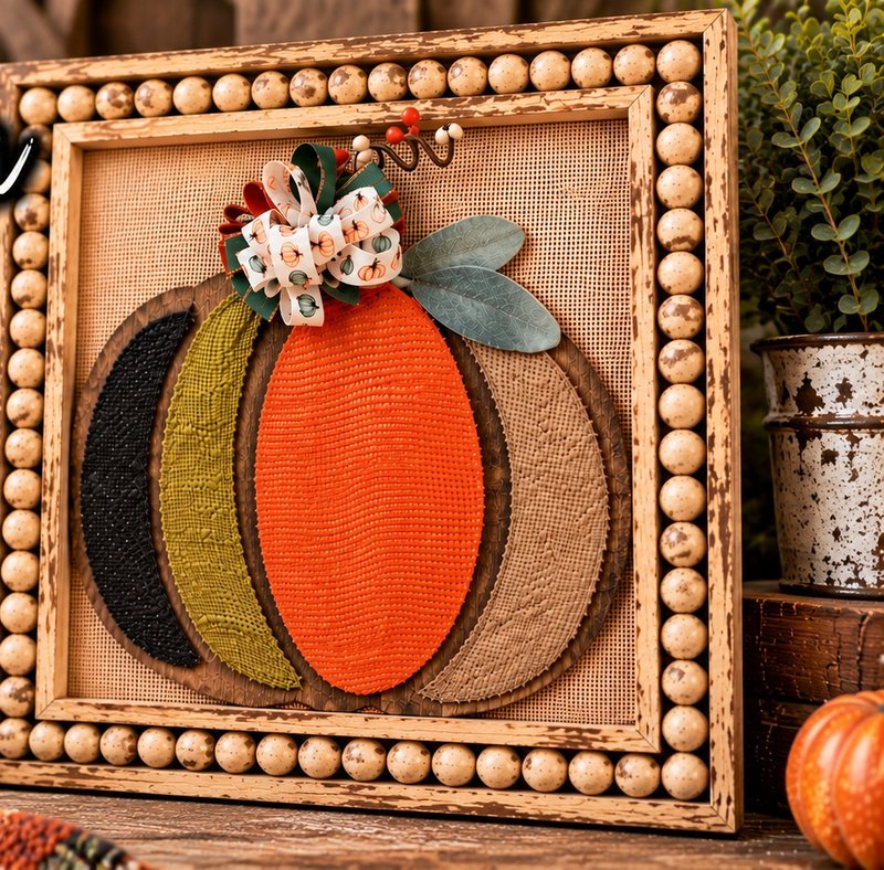 Rustic Frames Burlap Pumpkin