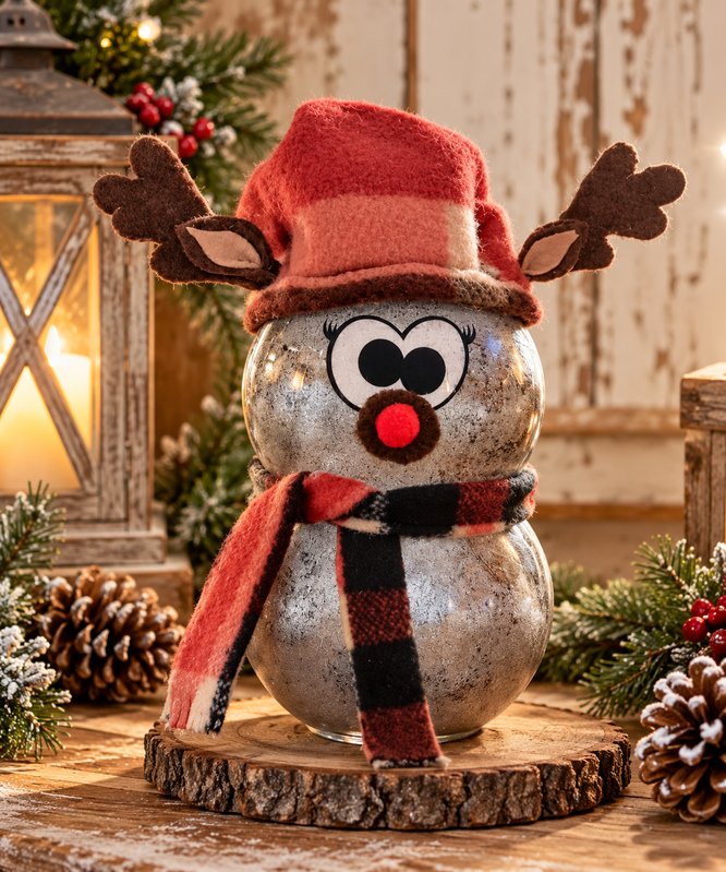 Glass Lighted Reindeer