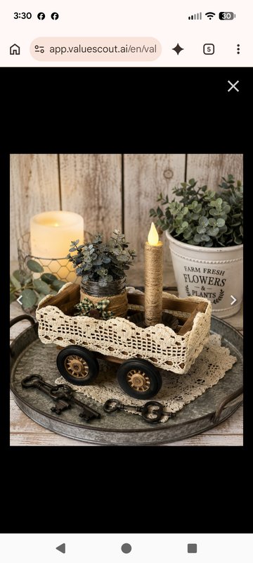 Rustic Farmhouse Wagon Centerpiece with LED Candle