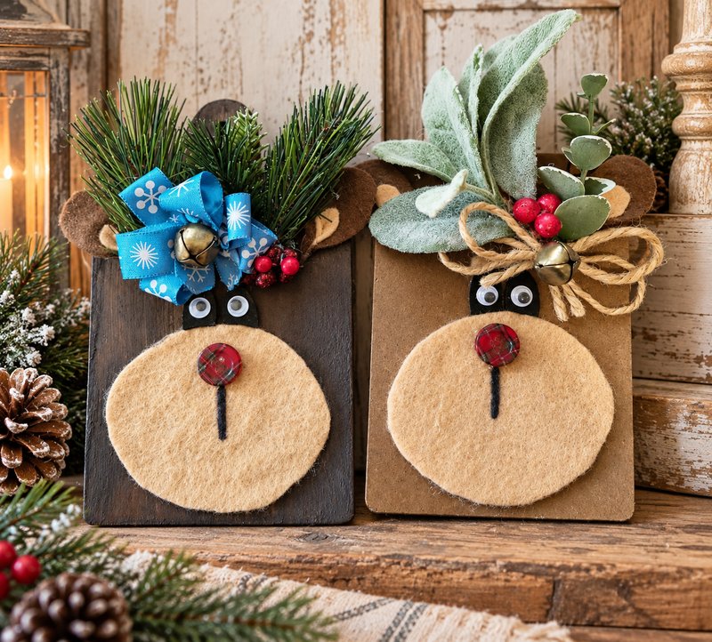 Wooden Reindeer Christmas mini cutting boards
