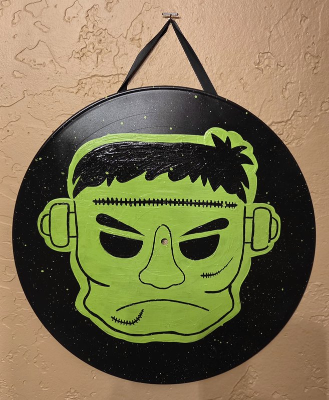 Frankenstein Hand-painted vinyl record