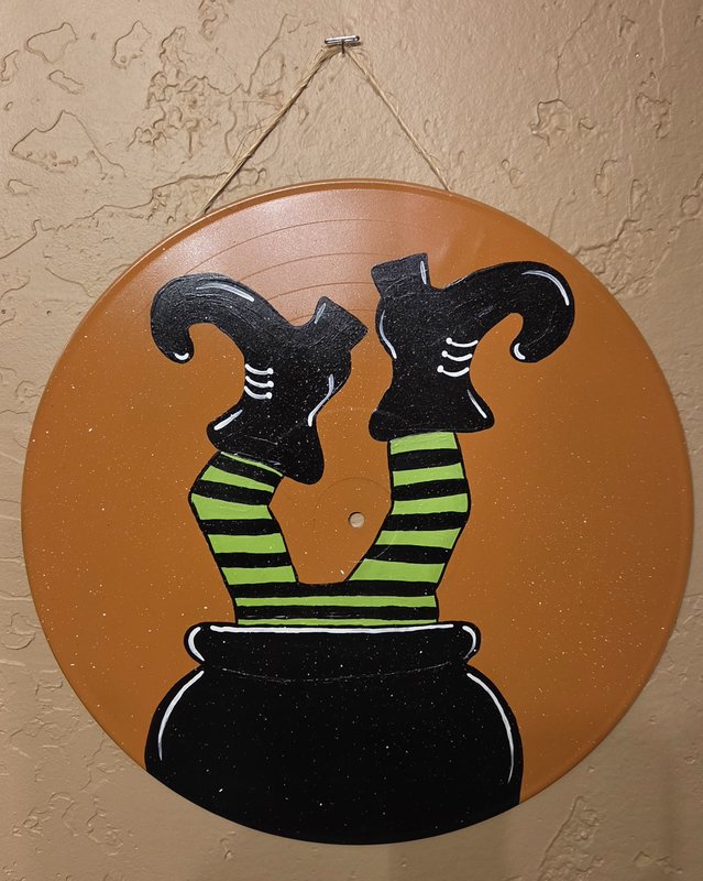 Hand-painted Witch Legs Record