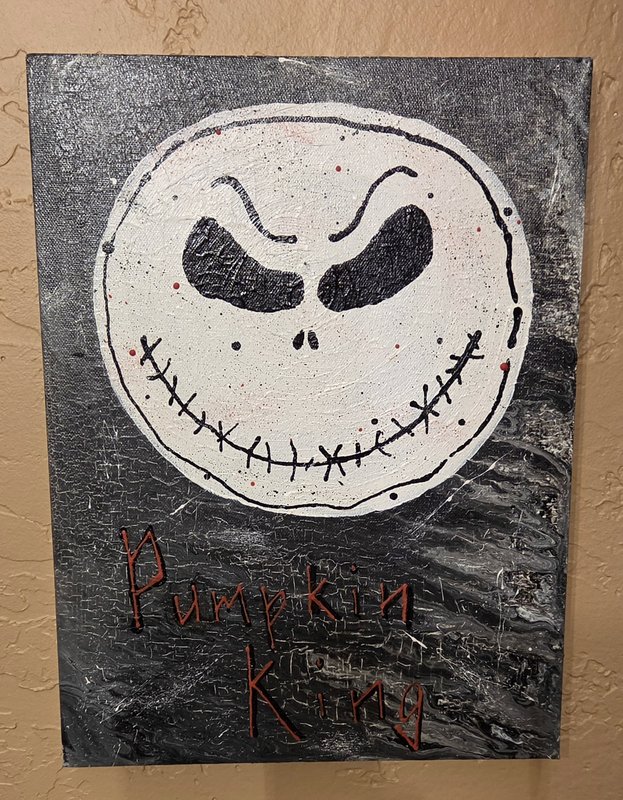 Hand-painted "Pumpkin King" canvas