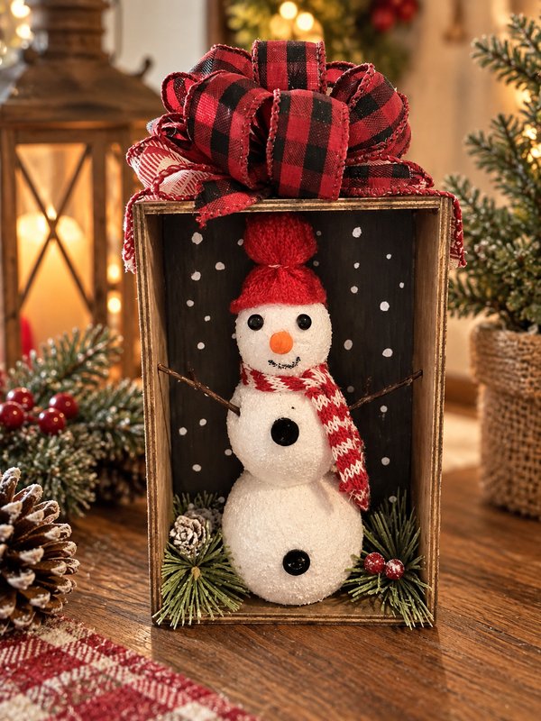 Snowman Shadow Box