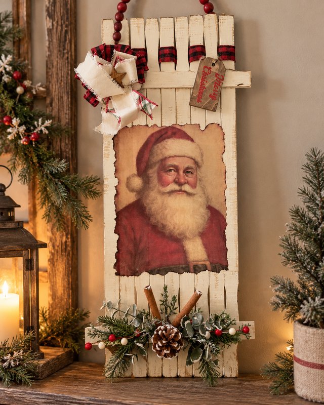 Vintage Santa Wall Hanging
