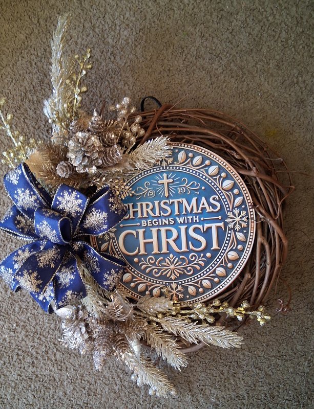 Christmas Begins With Christ Wreath
