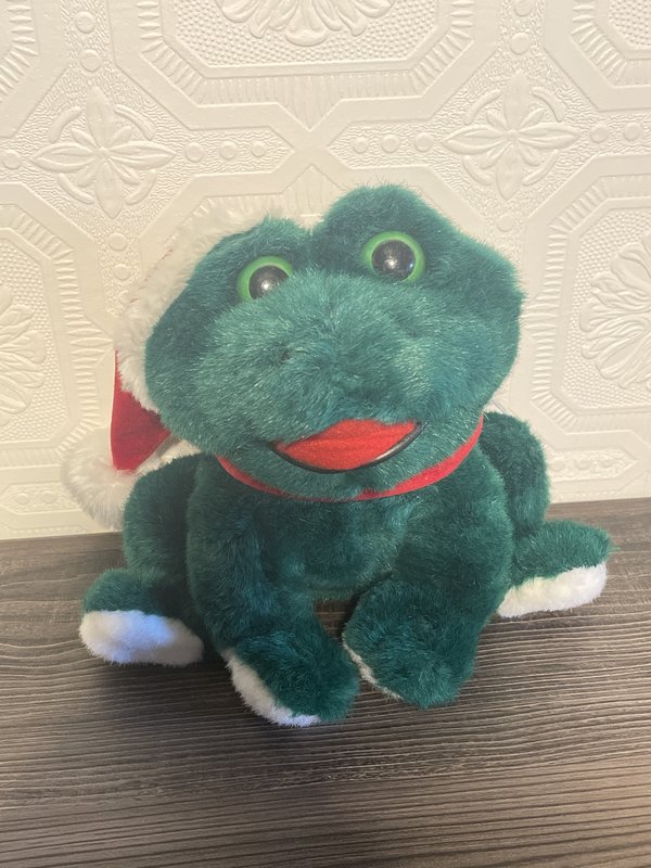 Vintage Christmas Frog Plush