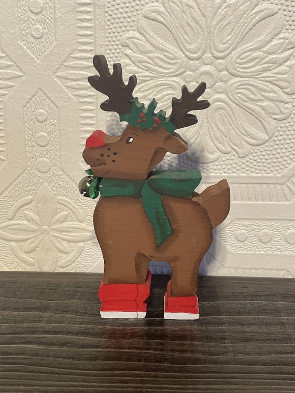 Wooden Christmas Reindeer Shelf Sitter