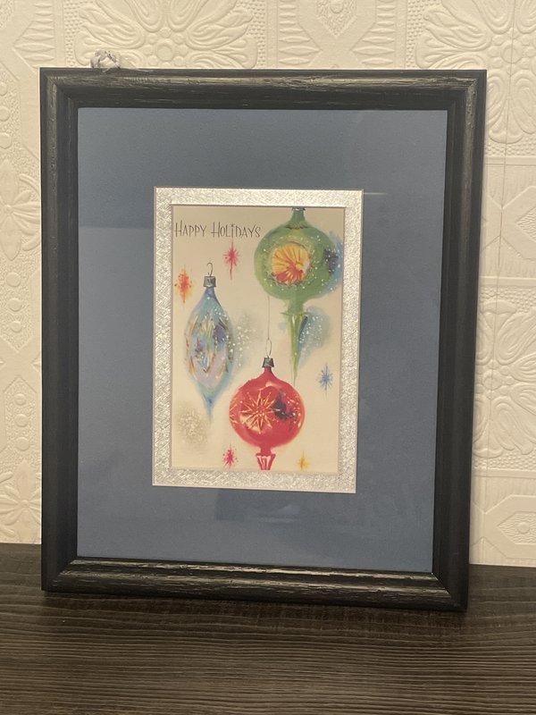 Ornament Framed 'Happy Holidays' Christmas Card