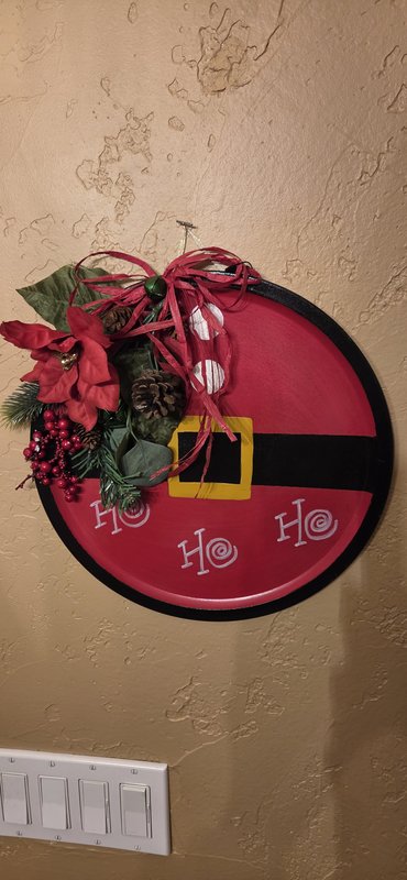 Hand-painted Metal Ho-Ho-Ho Plaque