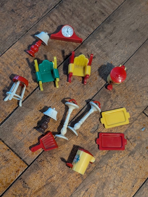 Set of 13 Renewal Plastic Dollhouse Furniture