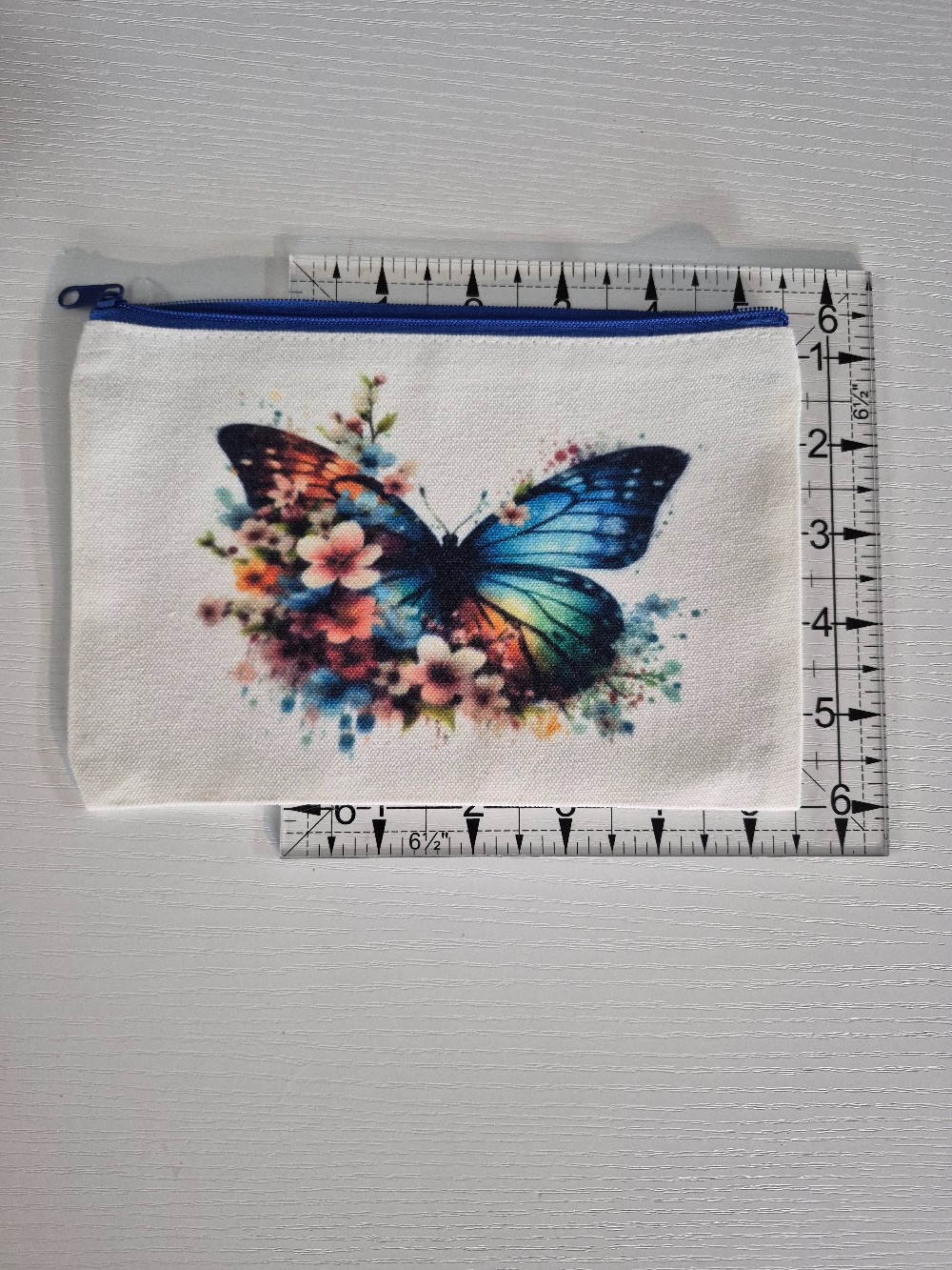 Butterfly zippered pouch