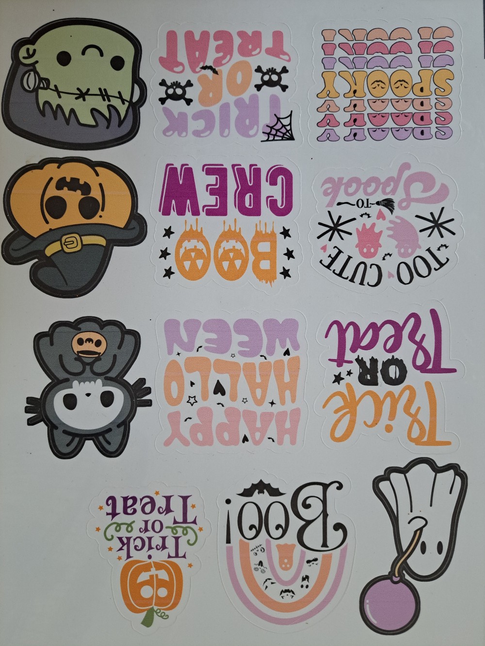 Halloween stickers laminated 1739 #64