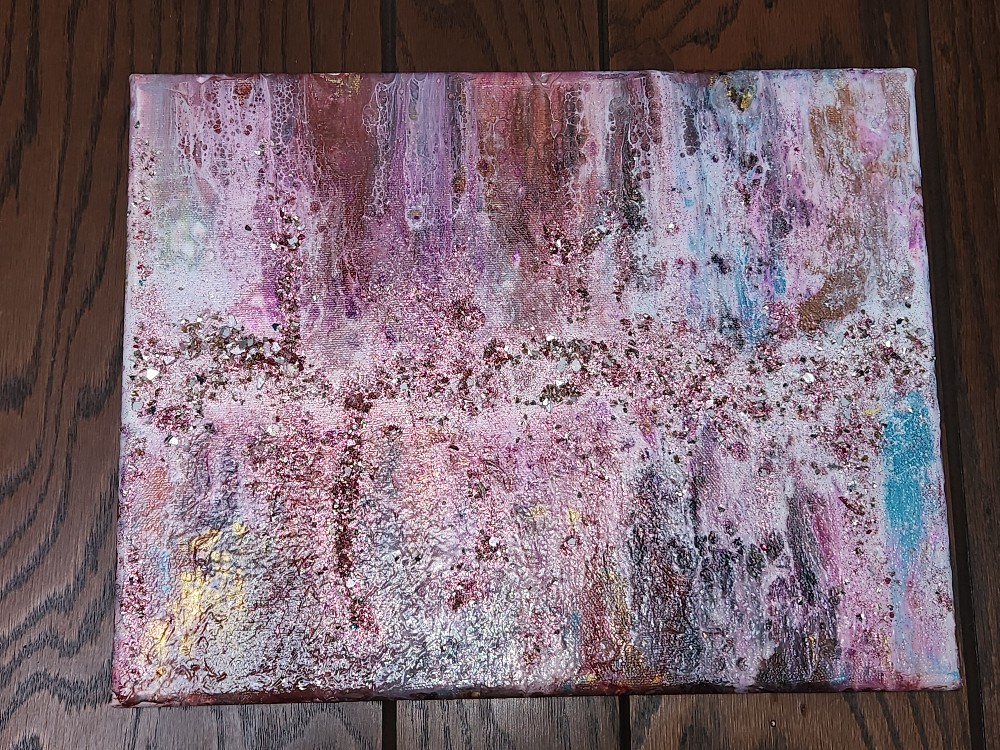 Pink Aqua Galaxy painting